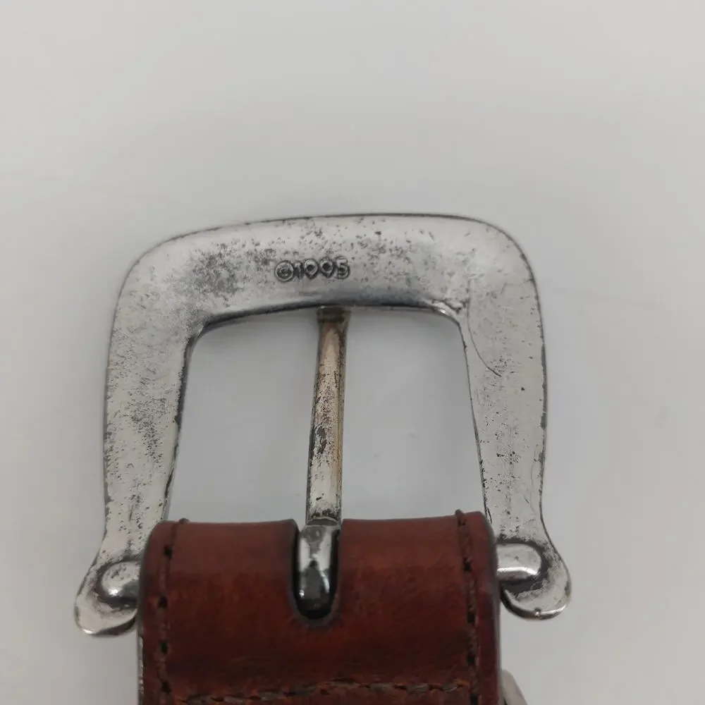 Brighton Brown Womens Leather Belt Braided Small Casual 1995